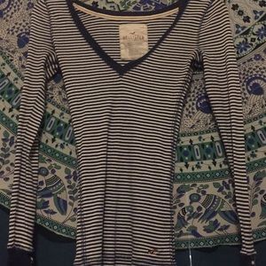 Hollister striped long sleeve with buttons